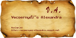 Vecsernyés Alexandra névjegykártya