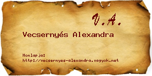 Vecsernyés Alexandra névjegykártya