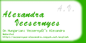 alexandra vecsernyes business card